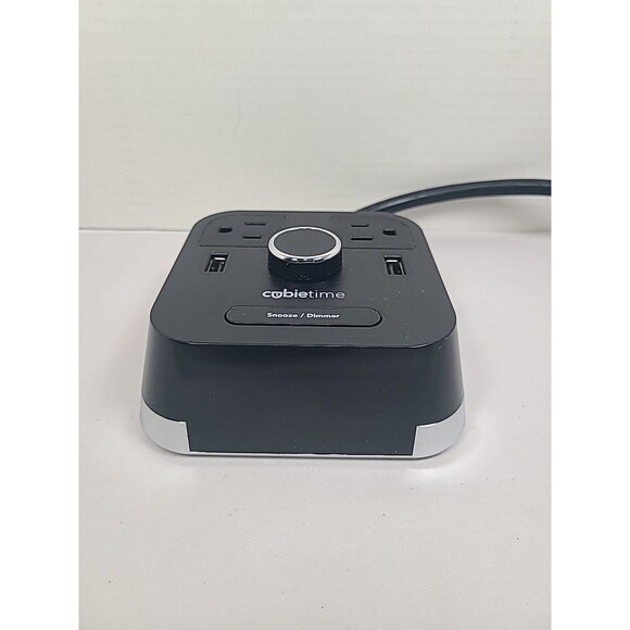 Cubie Time Hotel Alarm Clock 2 Outlets + 2 USB Charging Surge Brandstand BPECT - Picture 1 of 9